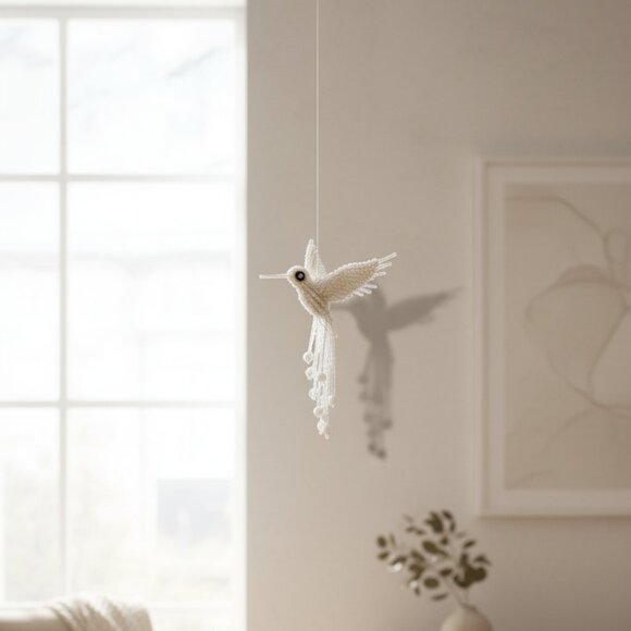 Hummingbird Beaded Bag Charm Key Ring – Handmade Keychain Pendant NW - Picture 3 of 6